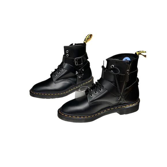 Dr Martens Boots Women's 9 Black Cristofor Leather Moto Harness Buckle - Picture 3 of 9